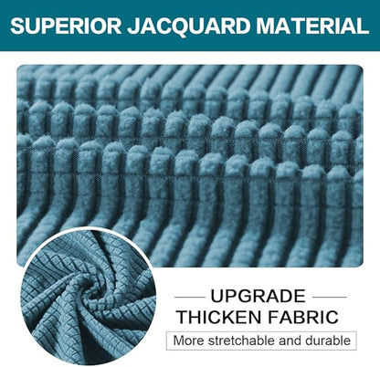 Turquoize 2 Piece Chair Covers Armchair Slipcovers for Living Room Armchair Sofa Cover with Individual Cushion Covers Feature Jacquard Fabric (Chair, Storm Blue)