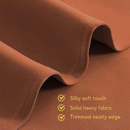 NICETOWN Kitchen Curtains Small Window Curtains & Drapes, Thermal Insulated Solid Grommet Panels for Cupboard, Loft, Cafe, Dining Room (Burnt Orange, 34" W x 48" L, 2PCs)