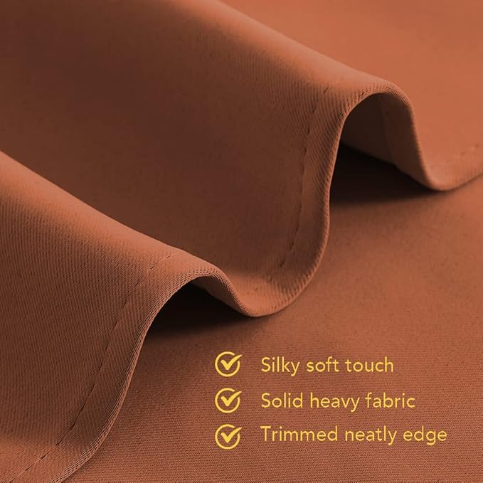 NICETOWN Burnt Orange Modern Blackout Curtains for Small Window, Thermal Insulated and Privacy Room Darkening Drape Panels for Boy's Guest Room Door Short Window (2 Panels, W42 x L45 -Inch)