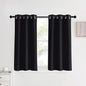 NICETOWN Blackout Bedroom Curtains for Windows 40 inch Long, Black, 2 Panels, 34 in Wide, Solid Thermal Insulated Grommet Light Reducing Black Panels Window Treatment for Kitchen/Cafe