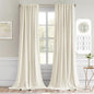 MIULEE Beige White Back Tab Blackout Curtain 96 Inch Long 2 Panels Set for Bedroom, Rod Pocket/Pinch Pleat Thermal Insulated Living Room Darkening Pleated Light Blocking Floor to Ceiling Drape