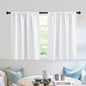 RYB HOME Privacy Bathroom Window Curtains, Short Thermal Insulated Heat Blocking Privacy Rod Pocket Half Window Curtain Tiers for Nursery Bedroom, Width 42 by Length 30, Pure White, 2 Panels
