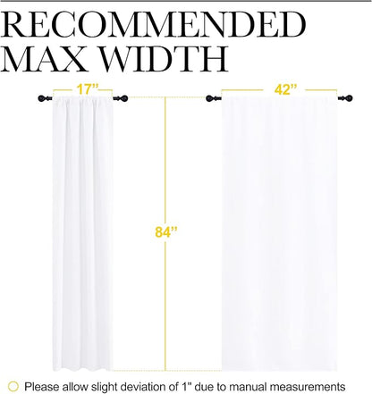 NICETOWN Kitchen Window Curtain Panels - Not Blackout Window Treatment Rod Pocket Curtains/Drapes for Bedroom (2 Panels, 42 by 84, White)