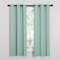 NICETOWN Kitchen Curtain Panels Blackout Draperies, Thermal Insulated Solid Grommet Blackout Curtains/Drapes (Aqua, One Pair, 34 by 63-Inch)