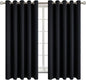 BGment Blackout Curtains - Grommet Thermal Insulated Room Darkening Bedroom and Living Room Curtain, Set of 2 Panels (70 x 63 Inch, Black)