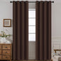 Yakamok Blackout Room Darkening Insulated Grommet Panels Window Curtains with 2 Tie Backs (Set of 2, Chocolate Brown, 52 x 96 Inch)
