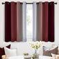 SimpleHome Ombre Room Darkening Curtains 36 inches Length for Bedroom,Grommet Gradient Light Blocking Red Gradient Window Curtains for Living Room,2 Panels, 52x36 inches