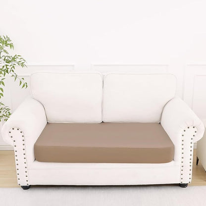 Smiry Printed Couch Cushion Covers, Stretch Soft Couch Covers for Sofa, Washable Non-Slip Sofa Slipcover Furniture Protector for Indoor and Outdoor (Medium, Mocha)