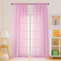 Light Pink Sheer Curtains for Window 96 Inches Long 2 Panels, Soft Airy Light Filtering Voile Sheer Curtains for Living Room Bedroom, Dual Rod Pocket Elegant Window Drapes, 2x42Wx96L Inches