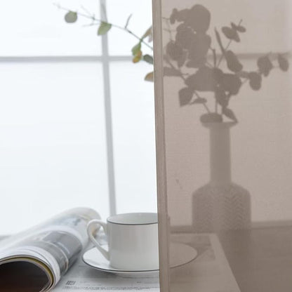 SpaceDresser Basic Rod Pocket Sheer Voile Window Curtain Panels Taupe 1 Pair 2 Panels 52 Width 45 Inch Long for Kitchen Bedroom Children Living Room Yard（Taupe, 52W x 45L）