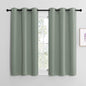 NICETOWN Greyish Green Room Darkening Curtains for Kitchen, Window Treatment Thermal Insulated Solid Grommet Room Darkening Curtains/Drapes for Bedroom (Set of 2, 42 inches Wide by 48 inches Long)