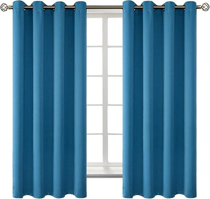 BGment Blackout Curtains - Grommet Thermal Insulated Room Darkening Bedroom and Living Room Curtains, Set of 2 Panels (52 x 63 Inch, Steel Blue)