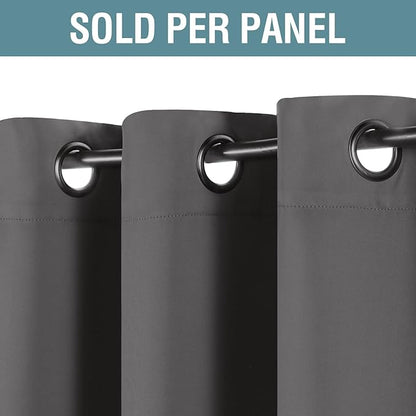 H.VERSAILTEX Blackout Curtains for Bedroom Thermal Insulated Curtains Grey Window Shades, Energy Efficient Noise Reducing Curtains Drapes for Living Room - 52'W by 84'L - Charcoal Gray - One Panel