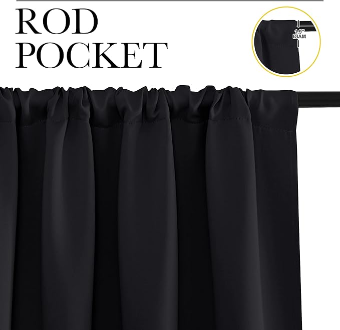 NICETOWN Black Out Curtain Panels for Kitchen - Energy Smart Decoration Thermal Insulating Blackout Drapes/Draperies for Small Window (2 Panels, 29 inches Wide by 50 inches Long)