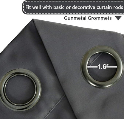 H.VERSAILTEX Blackout Patio Curtains 100 x 84 Inches for Sliding Door Extral Wide Blackout Curtain Panels Thermal Insulated Room Divider - Grommet Top, 7' Tall by 8.5' Wide - Charcoal Gray