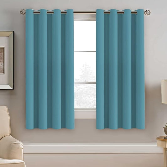 H.VERSAILTEX Blackout Curtain for Living Room Thermal Insulated Window Treatment Curtain Extra Long 63 inch Length Energy Saving Solid Grommet Top Blackout Drape, One Panel, Storm Blue, 52" W x 63" L