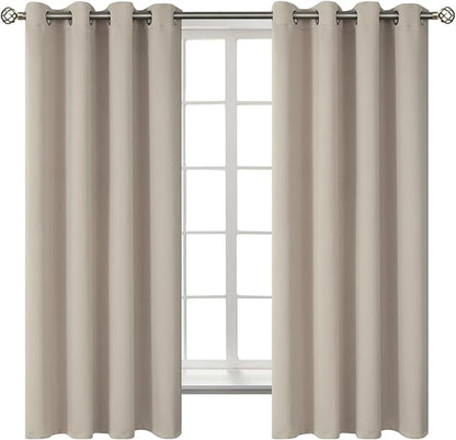 BGment Room Darkening Curtains 63 Inches Long - Grommet Thermal Insulated Drapes Window Treatment Curtains for Bedroom, 2 Panels, 52 x 63 Inch, Camel