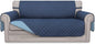 Easy-Going Sofa Slipcover Reversible Loveseat Sofa Cover Couch Cover for 2 Cushion Couch Furniture Protector with Elastic Straps for Pets Kids Dog Cat (Oversized Loveseat, Dark Blue/Light Blue)