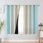 Estelar Textiler Aqua and Beige Ombre Blackout Curtains 45 Inch Length, Light Blocking Gradient Drapes for Kitchen, Thermal Insulated Grommet Curtains for Bathroom,52Wx45L,2 Panels