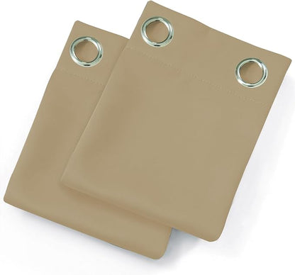 LEMOMO Beige Blackout Curtains 42 x 54 Inch Length Set of 2 Panels Grommet Bedroom Curtains for Living Room