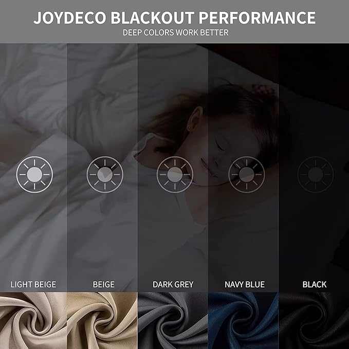 Joydeco Greyish White Custom Solid Single Blackout Curtain for Bedroom and Living Room, Grommet Thermal Insulated Room Darkening Curtain 1 Panel (Custom Size,Greyish White)