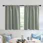 RYB HOME Blackout Bathroom Window Curtains, Short Thermal Insulated Heat Blocking Rod Pocket Half Window Curtain Tiers for Nursery Bedroom, Width 42 by Length 30, Greyish Green, 2 Panels
