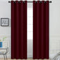 Yakamok Blackout Curtains for Bedroom, Thermal Insulated Blackout Window Curtains with Grommet Top for Living Room- Wine Red- 52W x 84L -2 Panels