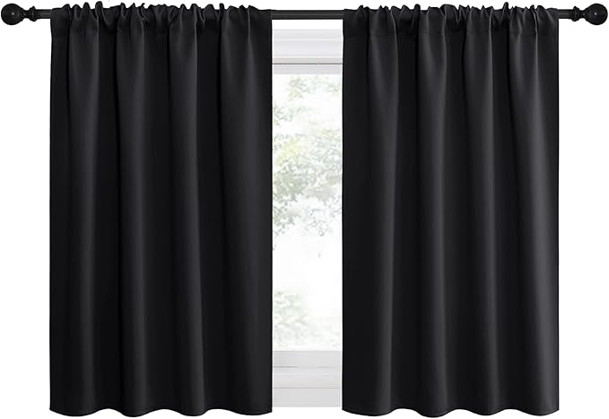 NICETOWN Halloween Kitchen Window Curtains Over Sink, Energy Smart Decoration Thermal Insulating Blackout Drapes/Draperies for RV Bunk (2 Panels, 42 inches Wide by 30 inches Long)