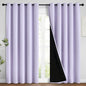 Yakamok 100% Blackout Lined Panels, Room Darkening Thermal Insulated Blackout Curtains for Bedroom, Heat Blocking Drapes for Living Room(62Wx84L, Lilac, 2 Panels)