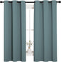 NICETOWN Modern Blackout Curtains Noise Reducing, Thermal Insulated and Privacy Room Darkening Drape Panels for Boy's Guest Room Door Small Short Window (Greyish Blue, 2 Panels, W42 x L54 -Inch)
