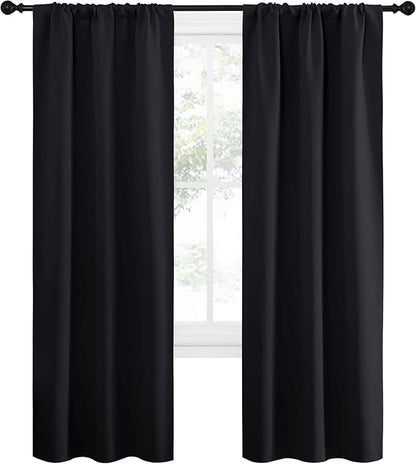 NICETOWN Halloween Black Out Curtain Panels for Kitchen - Energy Smart Decoration Thermal Insulating Blackout Drapes/Draperies for Small Window (2 Panels, 34 inches Wide by 72 inches Long)