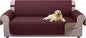 U-NICE HOME Large Sofa Cover Reversible Couch Cover for Dogs with Elastic Straps Water Resistant Furniture Protector for Pets Couch Cover for 4 Cushion Couch (Oversized Sofa, Burgundy/Tan)