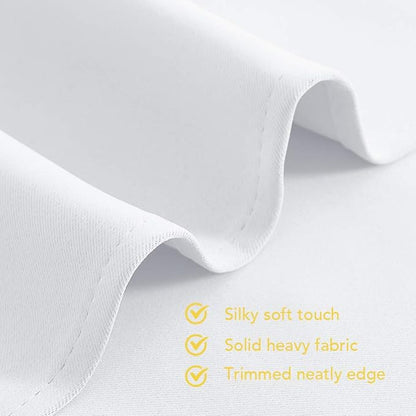 NICETOWN 50% Blackout White Curtain Set - Modern Design Solid Grommet Draperies/Drapes for Living Room, Window Dressing for Patio Door (2 Panels, 42 by 72)