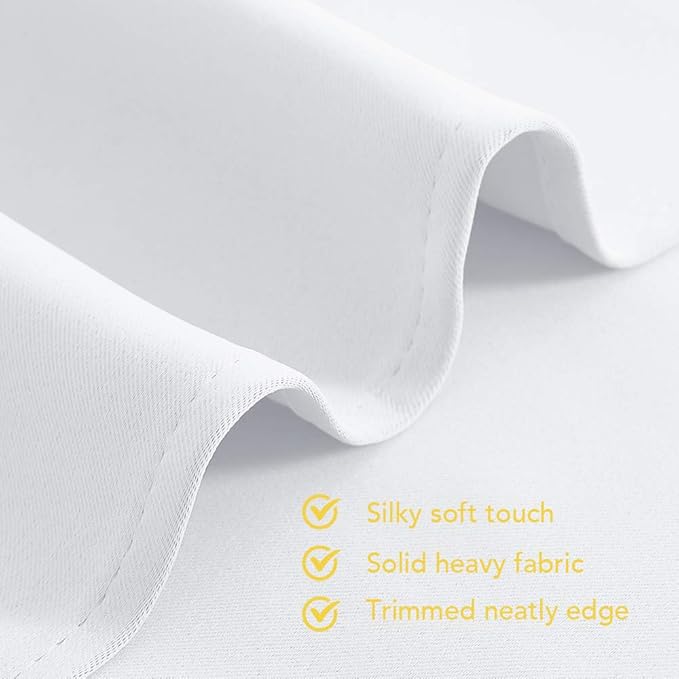 NICETOWN Curtain Panels for Bedroom - Home Decoration Solid Grommet Draperies/Drapes, Not Blackout Window Curtains for Kitchen (2 Panels, 42 by 54, White)
