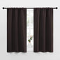 NICETOWN Kitchen Curtains, Short Blackout Curtains & Drapes, Energy Smart Noise Reducing Curtain Panels for Kids Bedroom (Toffee Brown, 34" Wide x 45" Long, 2 Pieces)
