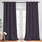 NICETOWN Room Darkening Curtains for Living Room, Grommet Window Treatment Thermal Insulated Solid Sound Reducing Drapes for Bedroom, Greyish Purple, Set of 2, W52 x L102