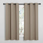 NICETOWN Taupe Room Darkening Curtains for Kitchen, Window Treatment Thermal Insulated Solid Grommet Room Darkening Curtains/Drapes for Bedroom (Set of 2, 42 inches Wide by 48 inches Long)