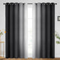 SimpleHome Ombre Room Darkening Curtains for Bedroom, Gradient Black to Grey White Light Blocking Thermal Insulated Grommet Window Curtain/Drapes for Living Room,2 Panels, 70x84 inches Length