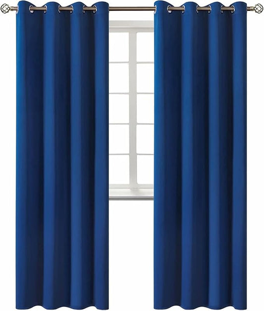 BGment Blackout Curtains for Bedroom - Grommet Thermal Insulated Room Darkening Curtains for Living Room, 52 x 84 Inch, 2 Panels, Royal Blue
