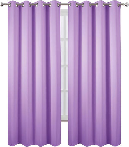 LEMOMO Blackout Curtains 52 x 120 Inch Long Lavender Curtains Set of 2 Panels Room Darkening Curtains for Bedroom and Living Room