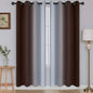 SimpleHome Ombre Room Darkening Curtains for Living Room, Light Blocking Gradient Brown to Greyish White Thermal Insulated Grommet Window Curtains/Drapes for Bedroom, 2 Panels, 52x72 inches Length