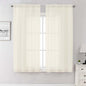 Lecloud Cream Sheer Curtains 68 Inch Length 2 Pcs, Light Filtering Bedroom Curtains for Living Room, Farmhouse Window Voile Soft Rod Pockets Drapes for Bathroom Home Office, Each Panel 42" W x 68" L