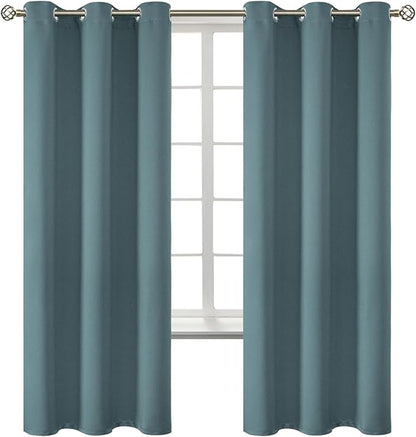 BGment Room Darkening Curtains 72 Inches Long - Grommet Thermal Insulated Drapes Window Treatment Curtains for Bedroom, 2 Panels, 42 x 72 Inch, Stone Blue