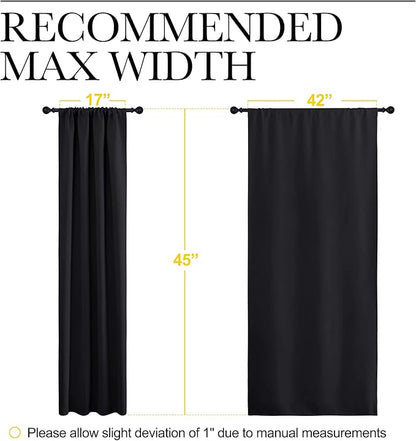 NICETOWN Black Out Short Curtain Panels for Kitchen - Energy Smart Decoration Thermal Insulating Blackout Drapes/Draperies for Bathroom Small Window (2 Panels,42 in x 45 in (W x L))