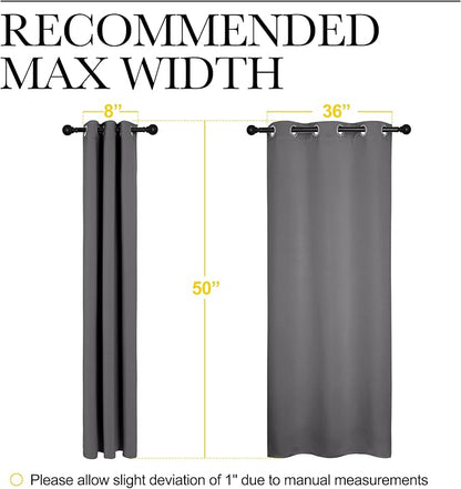 NICETOWN Bedroom Curtains Blackout Drapery Panels, Three Pass Microfiber Thermal Insulated Solid Ring Top Blackout Window Curtains/Drapes (Two Panels, 42 x 50 inches, Gray)