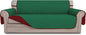 Easy-Going 4 Seater Sofa Slipcover Reversible Sofa Cover Water Resistant Couch Cover with Foam Sticks Elastic Straps Furniture Protector for Pets Children Dog Cat (XX-Large, Green/Christmas Red)