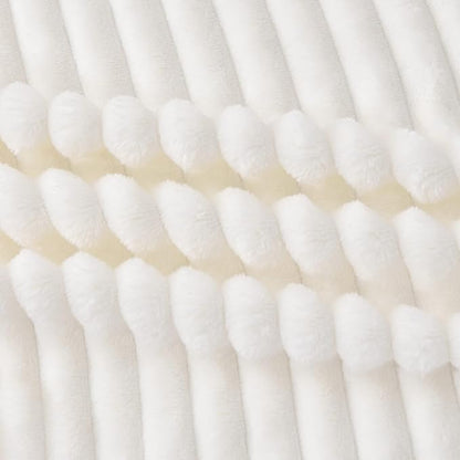 BEDELITE Fleece Blanket King Size – 3D Ribbed Jacquard Soft and Warm Decorative Fuzzy Blankets – Cozy, Fluffy, Plush Lightweight Throw Blankets for Couch, Bed, Sofa(Off White, 108x90 inches)