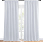 NICETOWN Greyish White Bedroom Curtain Panels - Multi-Function Noise Reducing Performance Window Treatment Thermal Insulated Room Darkening Drapes for Nursery (2 Panels, 52 in x 95 in (W x L))