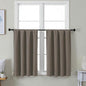Simplebrand Ava Latte Short 36 Inches Blackout Curtain 2 Panels Set, Half Window Rod Pocket Privacy Curtain Tiers for Kitchen, Curtains Blackout for Bathroom Shades, W40 x L36 Inch, Latte