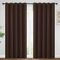 Yakamok Blackout Curtains Room Darkening Thermal Insulated Window Panels,Solid Grommet Top Drapes for Bedroom/Living Room(62Wx96L, Chocolate Brown, 2 Panels)